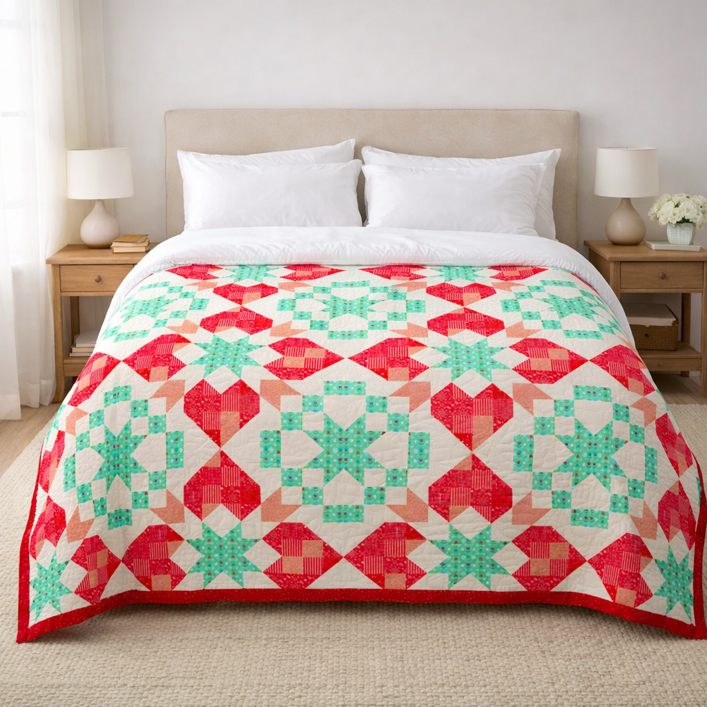 Blooming Hearts Quilt Pattern