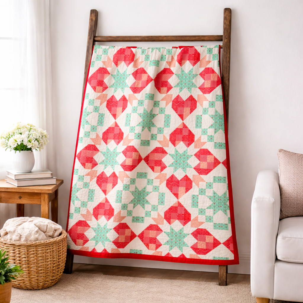 Blooming Hearts Quilt Pattern