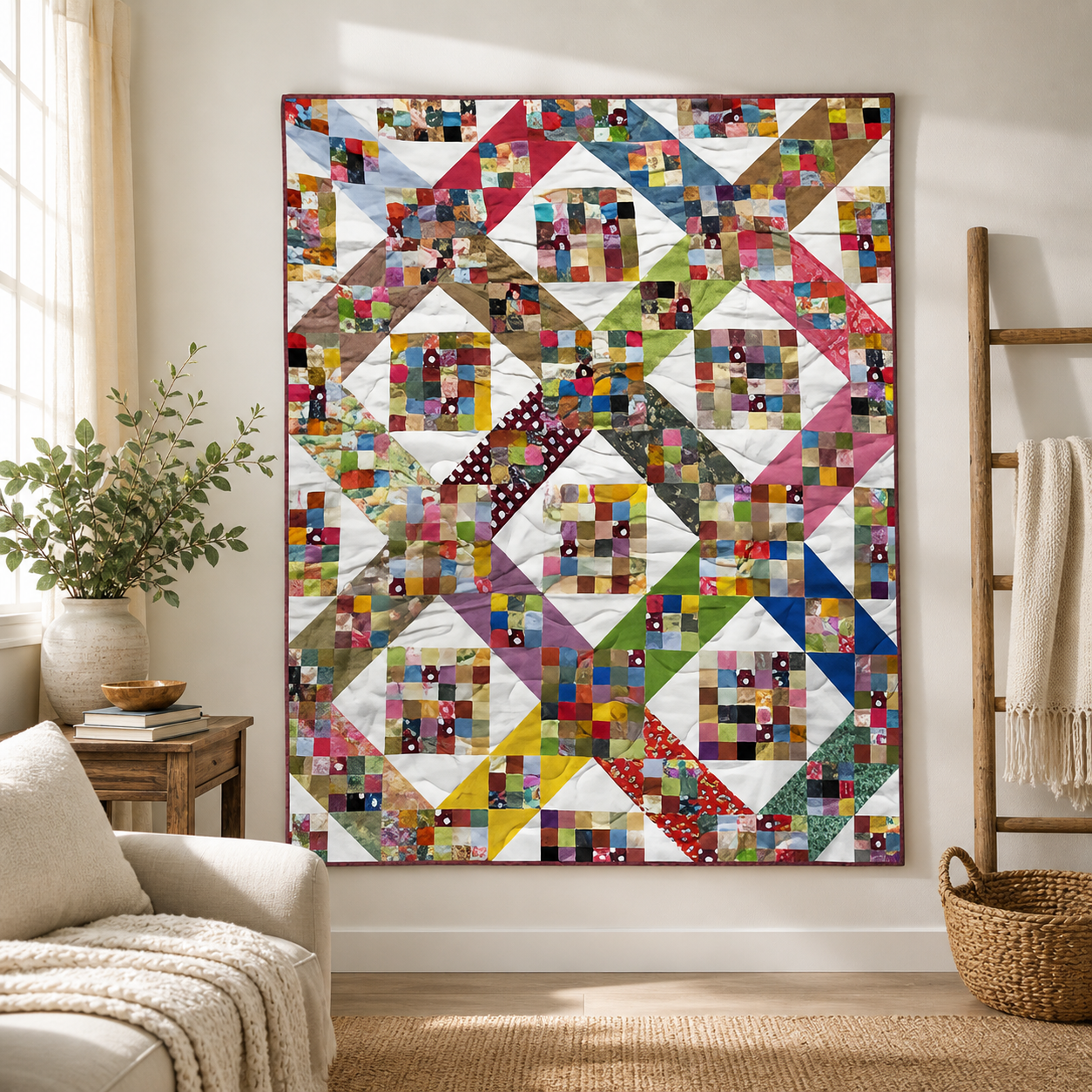 Garden of Scrappy Stars Quilt Pattern