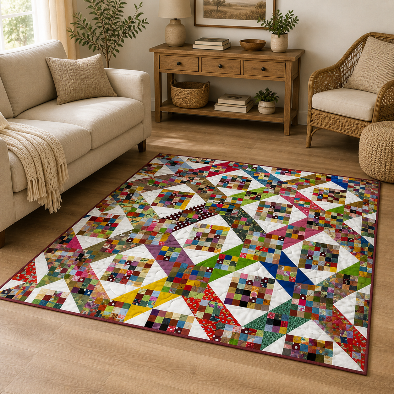 Garden of Scrappy Stars Quilt Pattern