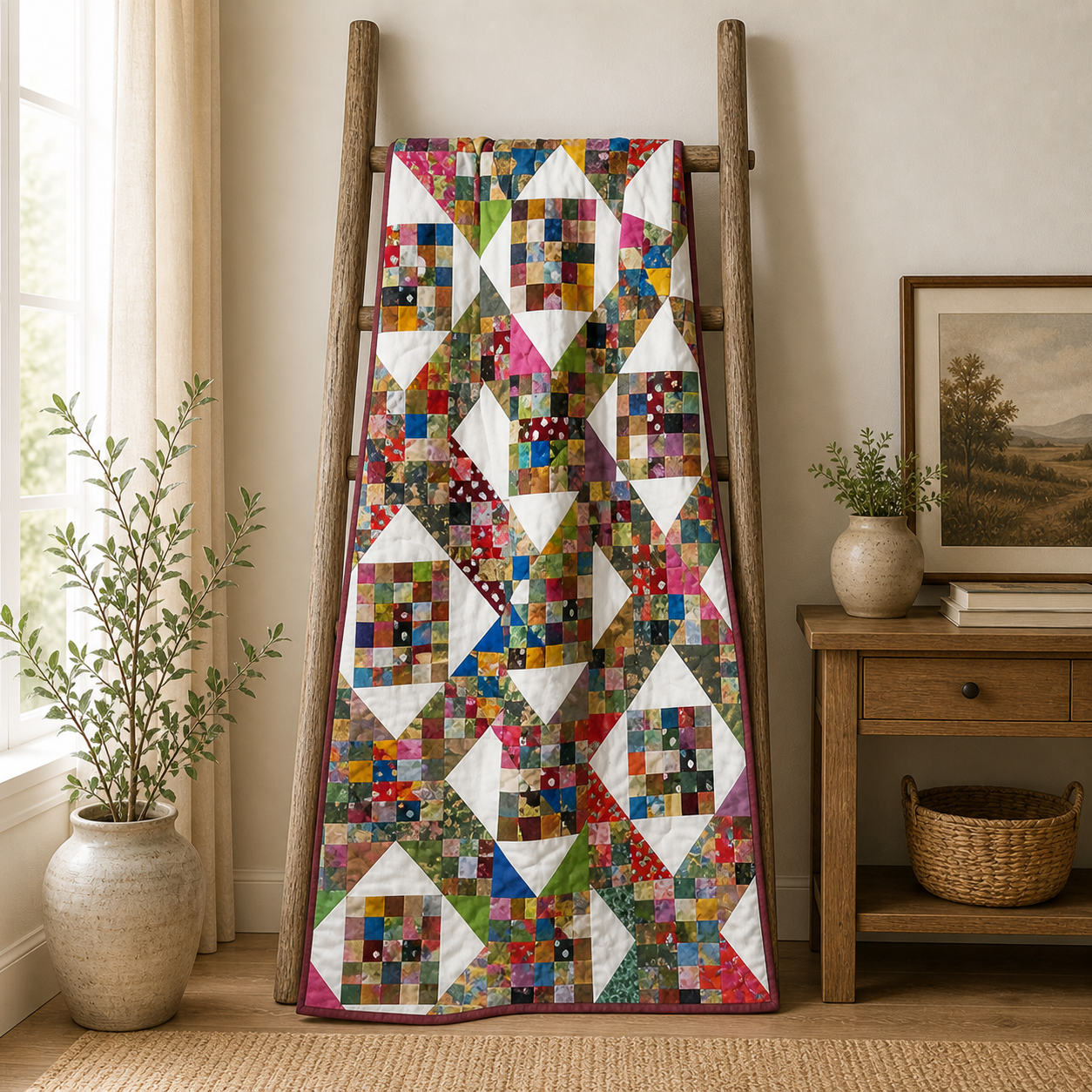 Garden of Scrappy Stars Quilt Pattern