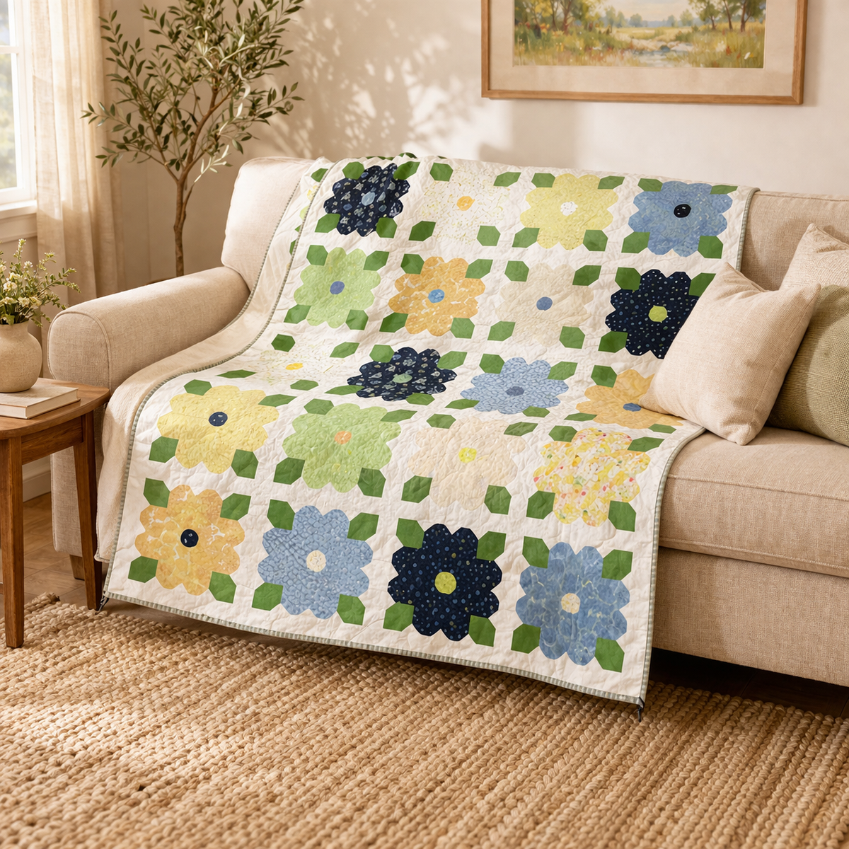 Evergreen Flowers Quilt Pattern
