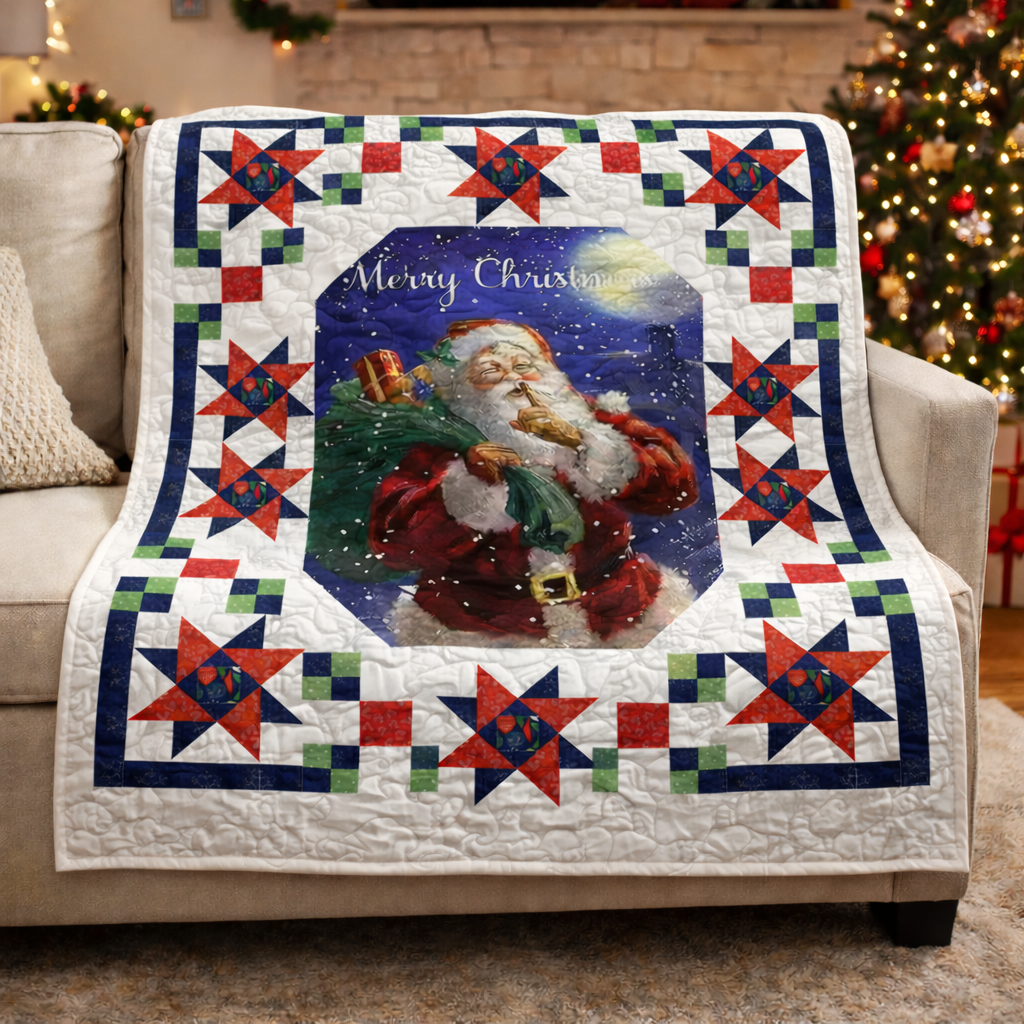 Holiday Stars and Santa Quilt Pattern