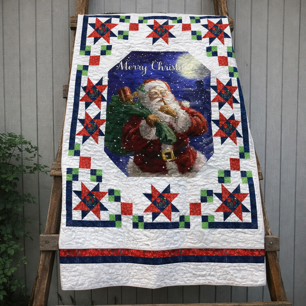 Holiday Stars and Santa Quilt Pattern