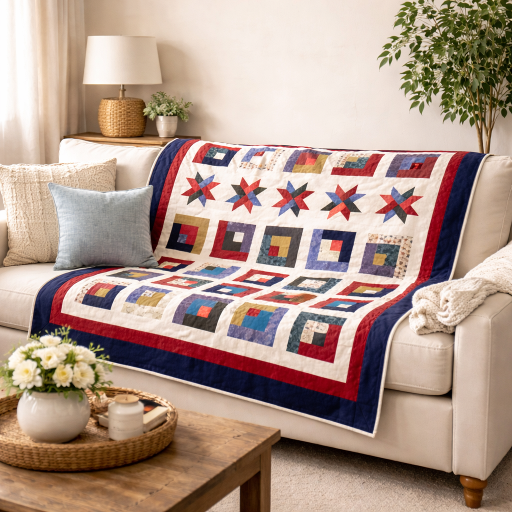 Stars and Stripes Cabin Quilt Pattern