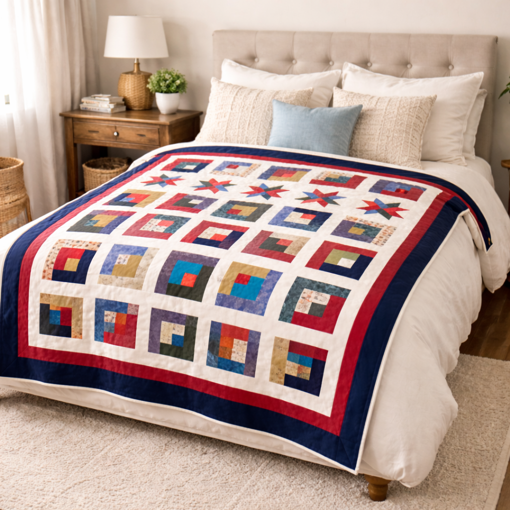 Stars and Stripes Cabin Quilt Pattern