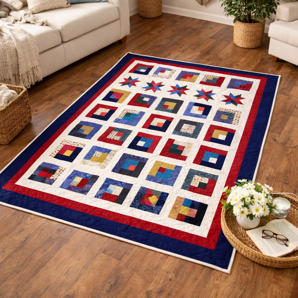 Stars and Stripes Cabin Quilt Pattern